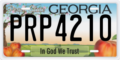 GA license plate PRP4210