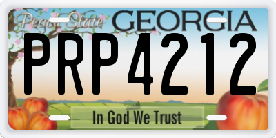 GA license plate PRP4212