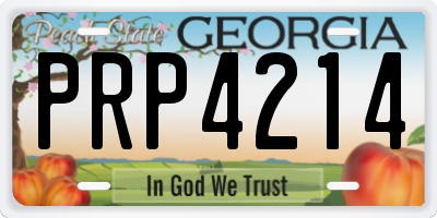 GA license plate PRP4214