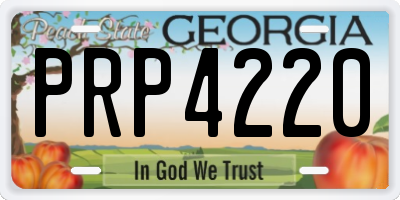 GA license plate PRP4220
