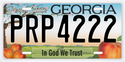 GA license plate PRP4222