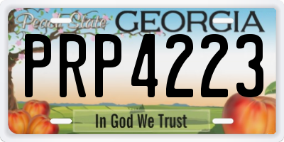 GA license plate PRP4223