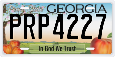 GA license plate PRP4227