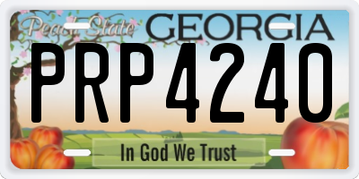 GA license plate PRP4240