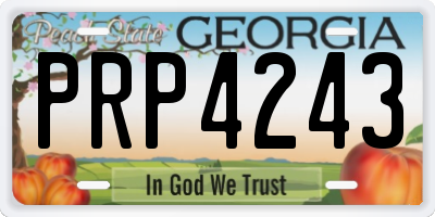 GA license plate PRP4243