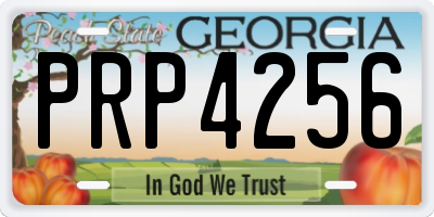 GA license plate PRP4256