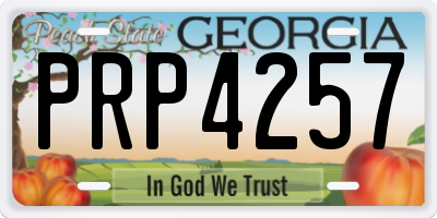 GA license plate PRP4257