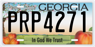 GA license plate PRP4271