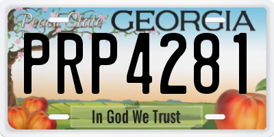 GA license plate PRP4281