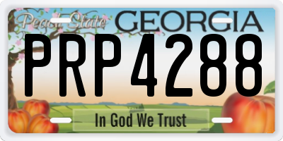 GA license plate PRP4288