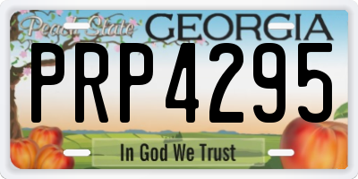 GA license plate PRP4295