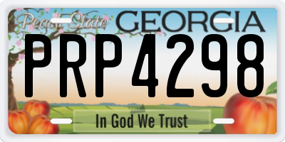 GA license plate PRP4298