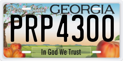 GA license plate PRP4300
