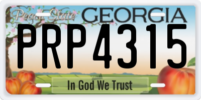 GA license plate PRP4315