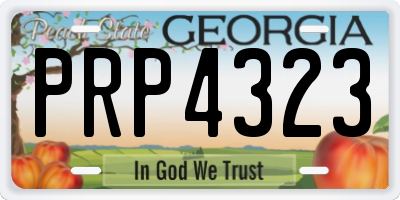 GA license plate PRP4323