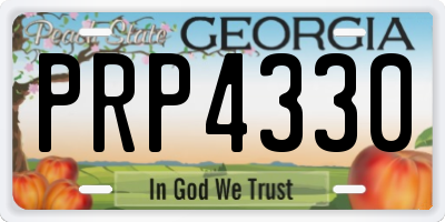 GA license plate PRP4330