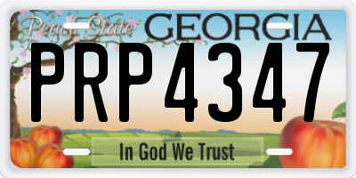 GA license plate PRP4347