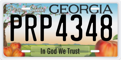 GA license plate PRP4348
