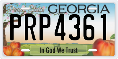GA license plate PRP4361