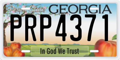 GA license plate PRP4371