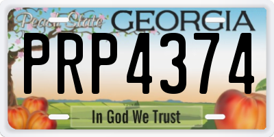 GA license plate PRP4374