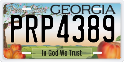 GA license plate PRP4389