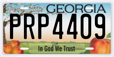 GA license plate PRP4409