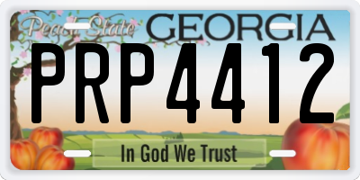 GA license plate PRP4412