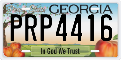 GA license plate PRP4416