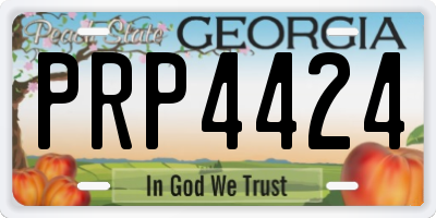 GA license plate PRP4424