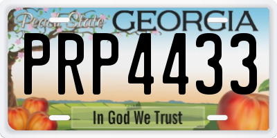 GA license plate PRP4433