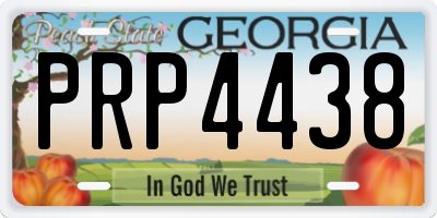 GA license plate PRP4438