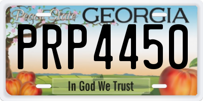 GA license plate PRP4450