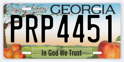 GA license plate PRP4451