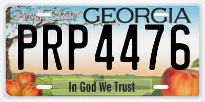 GA license plate PRP4476