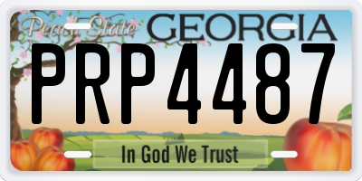 GA license plate PRP4487