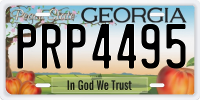 GA license plate PRP4495