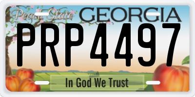 GA license plate PRP4497