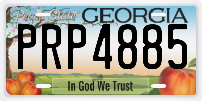GA license plate PRP4885