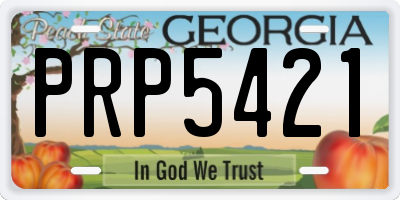 GA license plate PRP5421