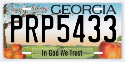 GA license plate PRP5433
