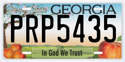 GA license plate PRP5435