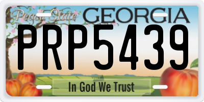 GA license plate PRP5439
