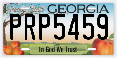 GA license plate PRP5459