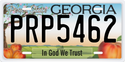 GA license plate PRP5462