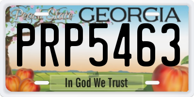 GA license plate PRP5463