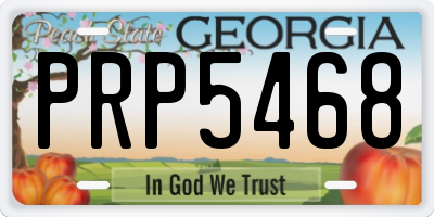 GA license plate PRP5468