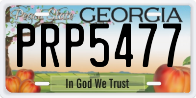 GA license plate PRP5477