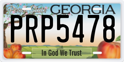 GA license plate PRP5478