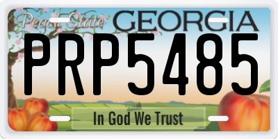 GA license plate PRP5485